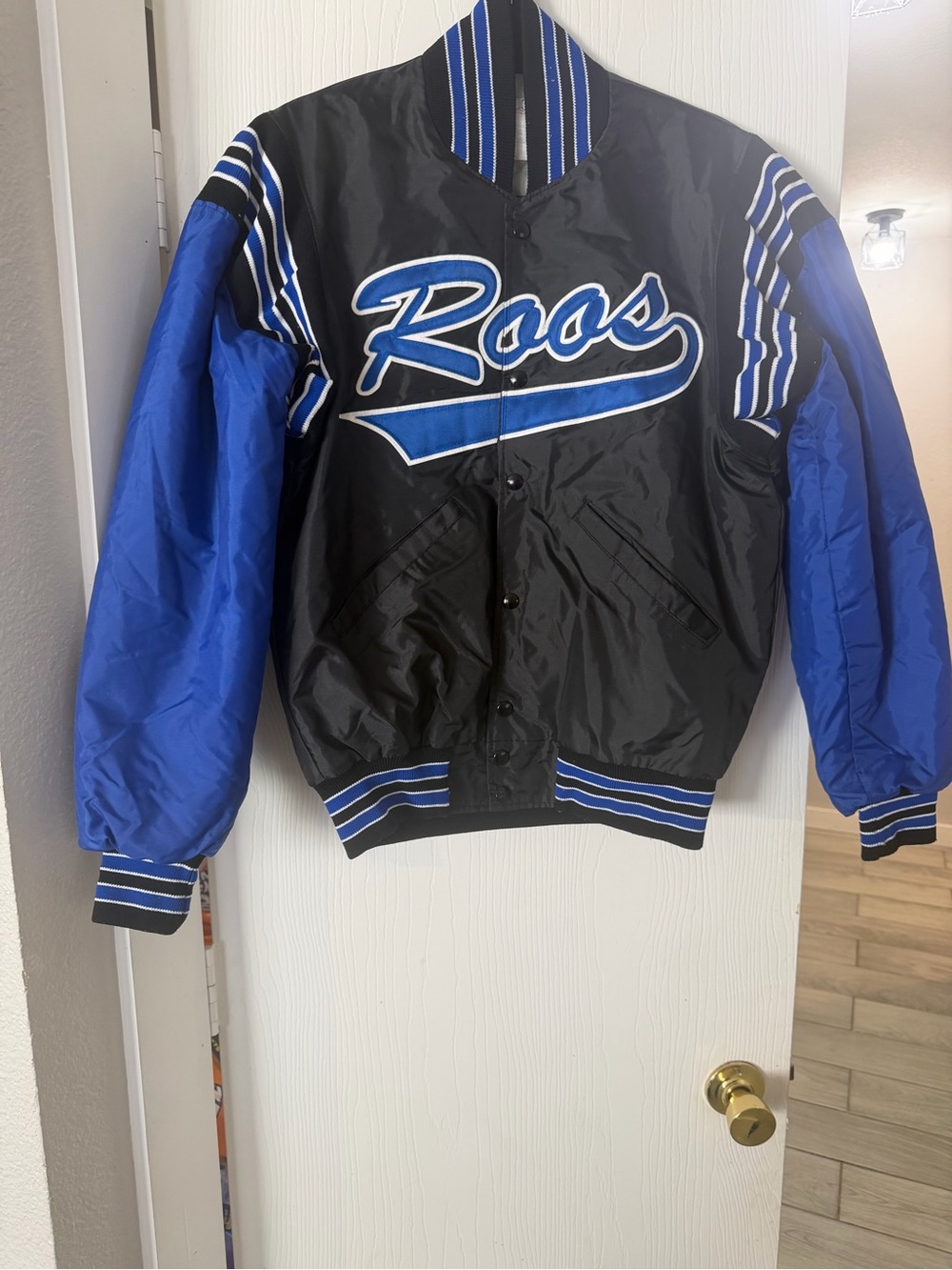 Vintage DeLong “Rays” Satin Varsity Jacket Made in USA